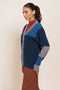 BLUE-V-NECK FULL SLEEVES CARDIGAN SWEATER (24X-005-66)