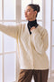 O-WHITE-V-NECK FULL SLEEVES CARDIGAN SWEATER (24X-006-66)