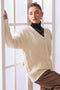 O-WHITE-V-NECK FULL SLEEVES CARDIGAN SWEATER (24X-006-66)