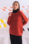 RED-ROUND NECK RAGLAN SLEEVES CARDIGAN SWEATER (24X-009-66)