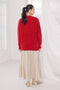 RED-V-NECK FULL SLEEVES CARDIGAN SWEATER (24X-010-66)