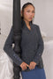 CHARCOAL-HIGH NECK CARDIGAN FULL SLEEVES W-POCKET SWEATER (24X-014-66)