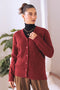 MAROON-V-NECK FULL SLEEVES CARDIGAN SWEATER (24X-015-66)