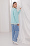 L-TURQUOISE-V-NECK FULL SLEEVES CARDIGAN SWEATER (24X-016-66)