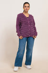 MAUVE V-NECK FULL SLEEVES CARDIGAN SWEATER (24X-019-66)