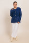 NAVY ROUND NECK FULL SLEEVES CARDIGAN SWEATER (24X-022-66)