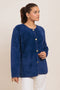 NAVY ROUND NECK FULL SLEEVES CARDIGAN SWEATER (24X-022-66)