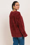 MAROON ROUND NECK FULL SLEEVES CARDIGAN SWEATER (24X-024-66)