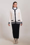 WHITE-ROUND NECK FULL SLEEVES CARDIGAN SWEATER (24X-031-66)