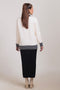 WHITE-ROUND NECK FULL SLEEVES CARDIGAN SWEATER (24X-031-66)