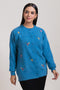 BLUE-ROUND NECK FULL SLEEVES CARDIGAN SWEATER (24X-032-66)