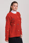 RED-WOOD-ROUND NECK FULL SLEEVES CARDIGAN SWEATER (24X-033-66)