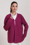 MAGENTA-V-NECK FULL SLEEVES CARDIGAN SWEATER (24X-034-66)