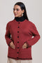 RUST-ROUND NECK FULL SLEEVES CARDIGAN SWEATER (24X-035-66)