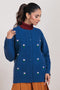 BLUE-ROUND NECK FULL SLEEVES CARDIGAN SWEATER (24X-036-66)