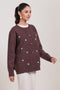 BROWN-ROUND NECK FULL SLEEVES CARDIGAN SWEATER (24X-036-66)