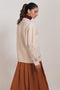 CREAM-ROUND NECK FULL SLEEVES CARDIGAN SWEATER (24X-038-66)