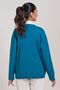 TEAL-ROUND NECK FULL SLEEVES CARDIGAN SWEATER (24X-040-66)