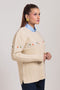 BEIGE-ROUND NECK FULL SLEEVES CARDIGAN SWEATER (24X-041-66)