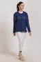 NAVY-ROUND NECK FULL SLEEVES CARDIGAN SWEATER (24X-041-66)