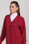 E-RED-V-NECK FULL SLEEVES CARDIGAN SWEATER (24X-044-66)