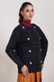 BLACK-ROUND NECK FULL SLEEVES CARDIGAN SWEATER (24X-046-66)