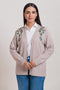 BEIGE-V-NECK FULL SLEEVES CARDIGAN SWEATER (24X-048-66)