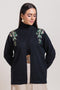 BLACK-V-NECK FULL SLEEVES CARDIGAN SWEATER (24X-048-66)