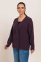 PURPLE-V-NECK FULL SLEEVES CARDIGAN SWEATER (24X-050-66)