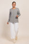 GREY-ROUND NECK FULL SLEEVES CARDIGAN SWEATER (24X-052-66)