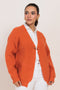 RUST-V-NECK FULL SLEEVES CARDIGAN SWEATER (24X-053-66)