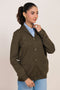 OLIVE-V-NECK FULL SLEEVES CARDIGAN SWEATER (24X-056-66)