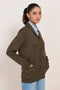 OLIVE-V-NECK FULL SLEEVES CARDIGAN SWEATER (24X-056-66)