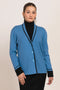 BLUE-SHAWL COLLAR FULL SLEEVES CARDIGAN SWEATER (24X-057-66)