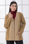 KHAKI-SHAWL COLLAR FULL SLEEVES CARDIGAN SWEATER (24X-061-66)