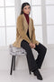 KHAKI-SHAWL COLLAR FULL SLEEVES CARDIGAN SWEATER (24X-061-66)