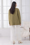 OLIVE-SHAWL COLLAR FULL SLEEVES CARDIGAN SWEATER (24X-061-66)