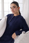 NAVY-ROUND NECK FULL SLEEVES CARDIGAN SWEATER (24X-065-66)