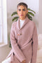 TEA-PINK-SHAWL COLLAR FRONT OPEN FULL SLEEVES CARDIGAN SWEATER (24X-069-66)