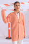 PEACH-SHAWL COLLAR FRONT OPEN FULL SLEEVES CARDIGAN SWEATER (24X-071-66)