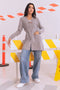 GREY-V-NECK FULL SLEEVES CARDIGAN SWEATER (24X-072-66)