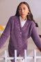 PURPLE V-NECK FULL SLEEVES CARDIGAN SWEATER (24X-074-66)