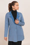 BLUE-NOTCHED COLLAR FULL SLEEVES CARDIGAN SWEATER (24X-084-66)