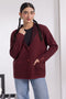 MAROON-NOTCHED COLLAR FULL SLEEVES CARDIGAN SWEATER (24X-088-66)