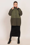 GREEN-MANDARIN COLLAR DROP SHOULDER FULL SLEEVES CARDIGAN SWEATER (24X-089-66)