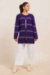 PURPLE-ROUND NECK FULL SLEEVES CARDIGAN SWEATER (24X-090-66)