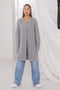 GREY-ROUND NECK FULL SLEEVES CARDIGAN SWEATER (24X-106-66)