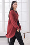 RUST-V-NECK FULL SLEEVES CARDIGAN SWEATER (24X-107-66)