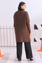 BROWN-V-NECK FULL SLEEVES CARDIGAN W-POCKET SWEATER (24X-109-66)