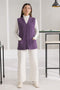 MAUVE-SANDO V-NECK CARDIGAN SWEATER (24X-154-66)